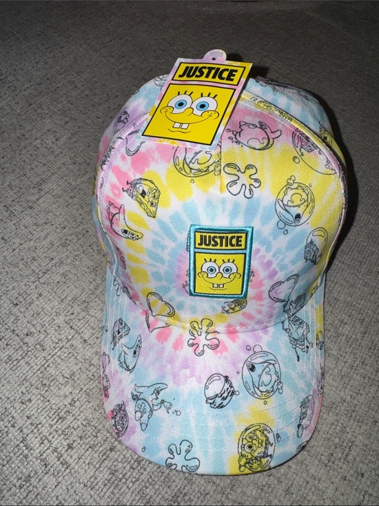 Justice Other - Justice Kids SpongeBob Tie-Dye Cap in Pink, Yellow & Blue